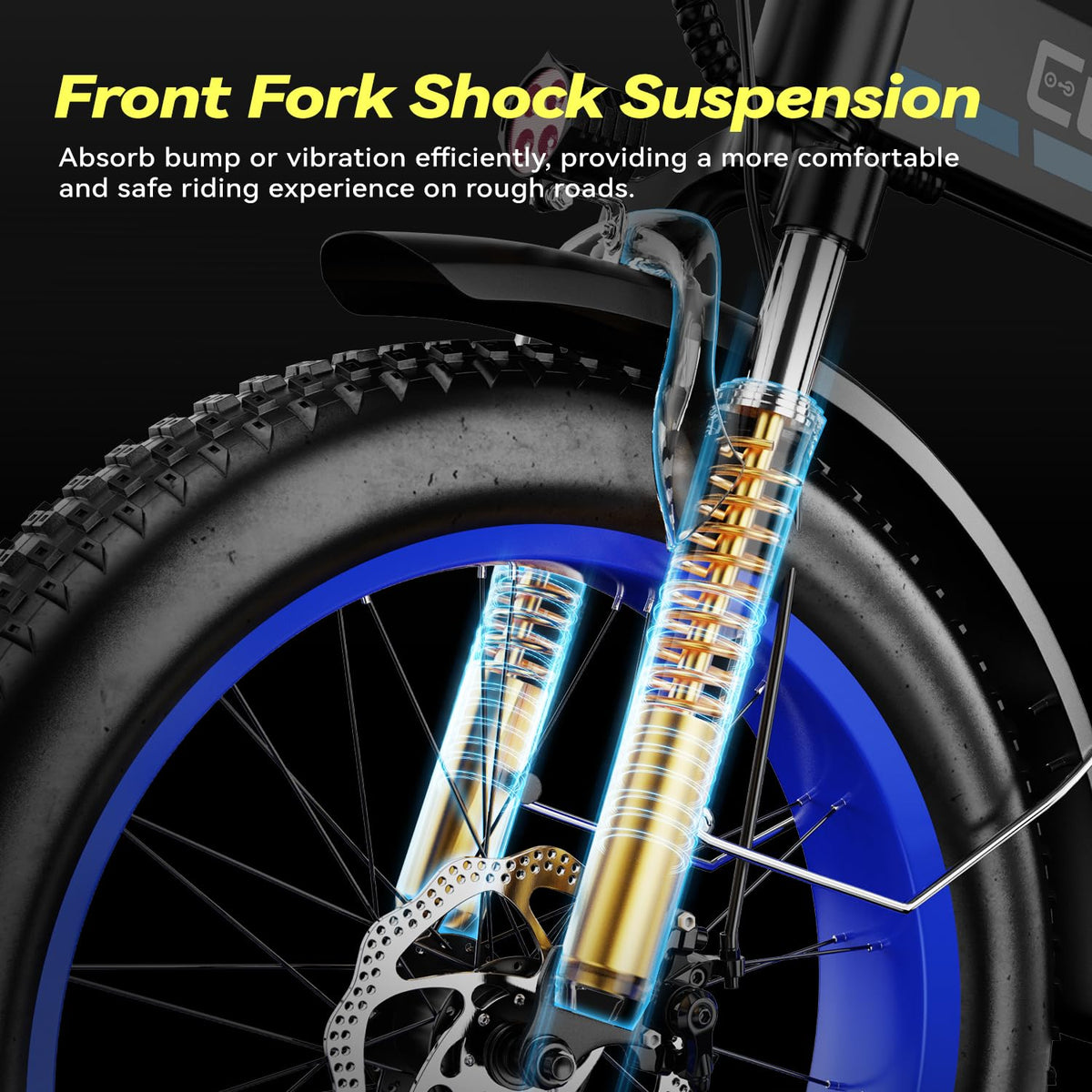 EUYBIKE Foldable Electric Bike for Adults, 48V 20Ah Removable Lithium Battery up to 80Miles, 20" Fat Tire 1000W Peak Motor Dirt Ebike
