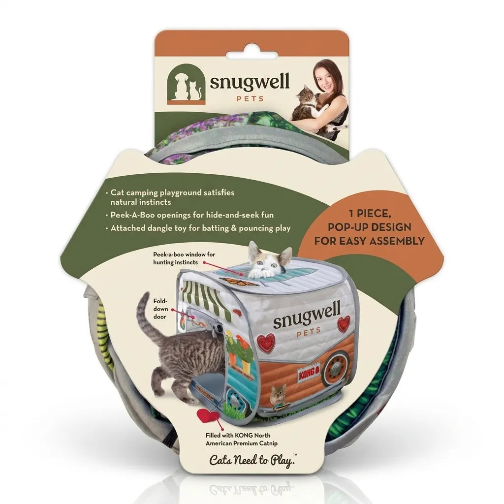 Snugwell Pets Cat Camper Play Tent with Catnip Toy