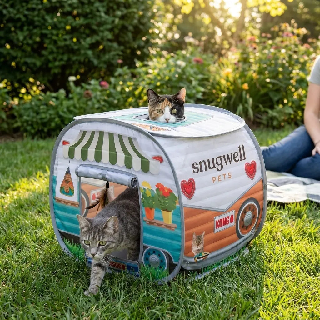 Snugwell Pets Cat Camper Play Tent with Catnip Toy
