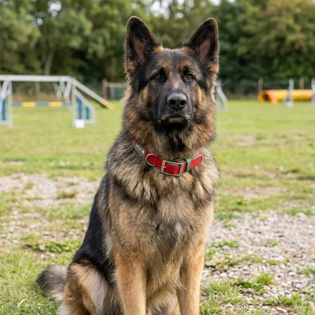 Snugwell Pets Soft Padded Dog Collar – Red or Black, 16 Inch